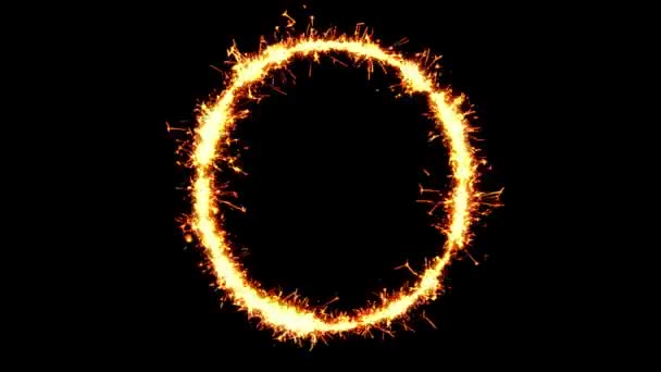 Alphabet O 'Sparks Sparks Firework Loop Animation — стоковое видео