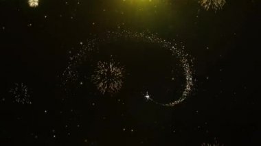 7. Mutlu Yıldönümü Dilekler Tebrik kartı, Davetiye, Kutlama Firework Looped