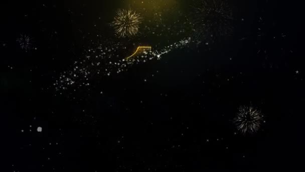 11th feliz aniversário escrito ouro partículas explodindo fogos de artifício de exibição — Vídeo de Stock