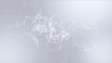 Hareketli çizgiler, nokta ve üçgenler ile soyut güzel geometrik.