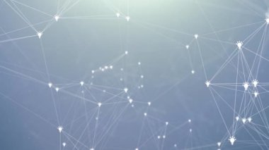 Nokta ve çizgileri birbirine bağlayan Soyut Poligonal Uzay Ağı Bağlantısı
