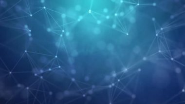 Parlak mavi döngü arka planda soyut bağlı nokta.