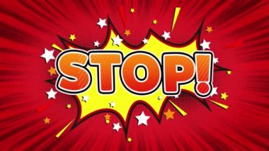 Stop Metin Pop Art Style Comic Expression.