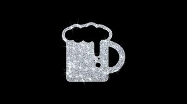 Bira, bira kupa, tezahürat, cam bira Icon Shining Glitter Loop Yanıp Sönen Parçacıklar .