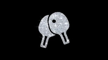 Ping Pong, raket, masa tenisi Icon Shining Glitter Loop Yanıp Sönen Parçacıklar .
