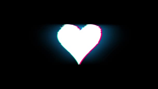 Ігровий кард костюм серця Символ на глюку Ретро Вінтажна анімація . — стокове відео