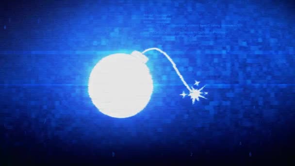 Bombe, explosion, attaque, bombe, danger Symbole Digital Pixel Bruit Erreur Animation .