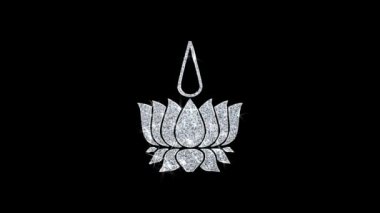 Dini sembol Ayyavazhi sembolizm Simge Shining Glitter Loop Yanıp Sönen Parçacıklar .