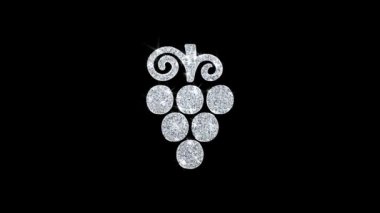 Salgı, gıda, meyve, üzüm, üzüm Icon Shining Glitter Loop Yanıp Sönen Parçacıklar .