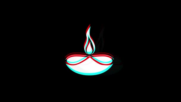 Diwali, diwali diya, diwali lamp, diya icon Vintage tached Bad Animation . — стоковое видео