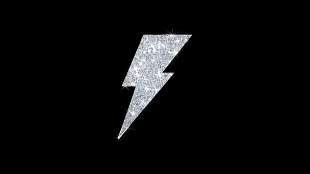 Energy Flash Icon Shining Glitter Loop Blinking Particles . — Stock Video