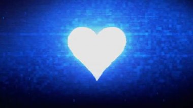 Oyun kartı kalp takım Sembolü Dijital Piksel Gürültü Hatası Animasyon.