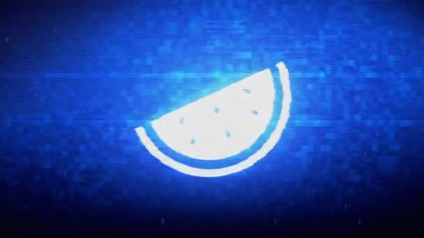 Agrumes, nourriture, fruits, tranche, pastèque Symbole Pixel numérique Bruit Erreur Animation .