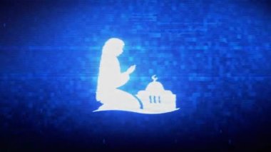 Dua,namaz,dua,islam,islam sembol dijital piksel gürültü hatası animasyon.