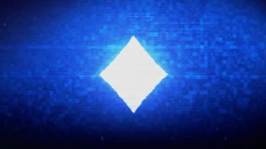 Diamond Card Suit Symbol Dijital Piksel Gürültü Hatası Animasyonu.