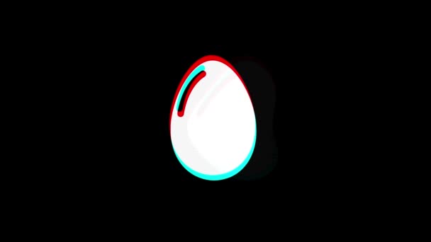 Egg Icon Vintage ryckte dålig signal animation. — Stockvideo