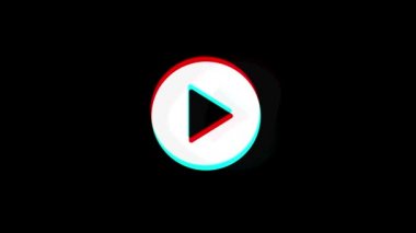 Video simgesi Vintage Seğirilmiş Kötü Sinyal Animasyon oynat.