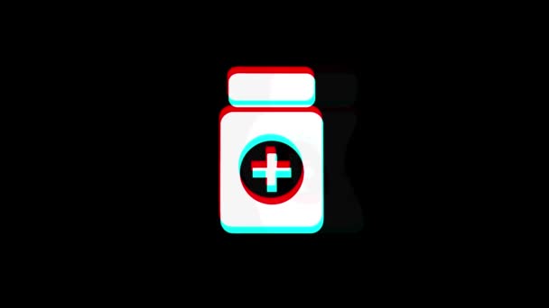 Medicin hälsovård Icon Vintage ryckte dålig signal animation. — Stockvideo