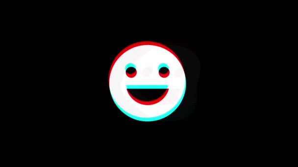 Big Smile Emoji icône Vintage Twitched Bad Signal Animation .