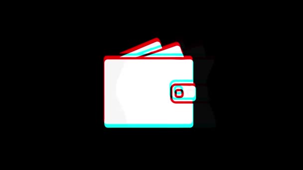 Карточка держателя кошелька иконка Винтаж твитнул Bad Signal Animation . — стоковое видео