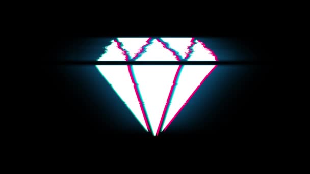 Diamant-Symbol auf Panne Retro-Vintage-Animation. — Stockvideo