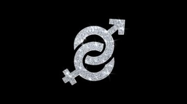 Gender Male and Female Icon Shining Glitter Loop Blinking Particles .