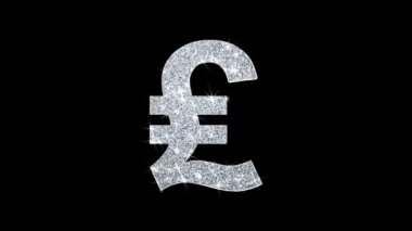 Italy Lira Currency Icon Shining Glitter Loop Blinking Particles .