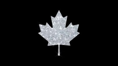 Canadian Maple Leaf Icon Shining Glitter Loop Blinking Particles .