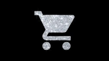 Buy Shopping Cart Trolley Icon Shining Glitter Loop Blinking Particles .