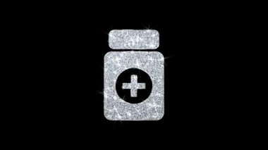 Medicine Health Care Icon Shining Glitter Loop Blinking Particles .