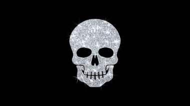 Face skull Icon Shining Glitter Loop Blinking Particles .