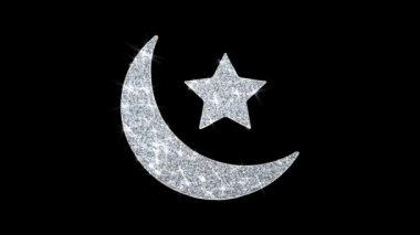 Bayram İslami Simge Shining Glitter Loop Yanıp Sönen Parçacıklar .