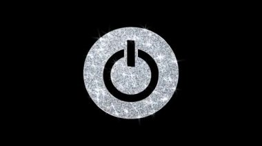 Bilgisayar Güç Başlat Düğmesi Simge Shining Glitter Loop Yanıp Sönen Parçacıklar .