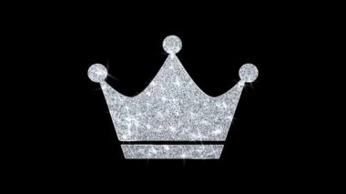Queen Royalty Crown Icon Shining Glitter Loop Yanıp Sönen Parçacıklar .