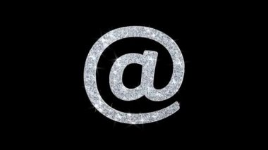 E-posta, E-posta, E-posta, Gelen Kutusu, Posta, İleti Simgesi Shining Glitter Loop Yanıp Sönen Parçacıklar .