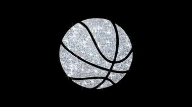 Basketbol Topu Simge Shining Glitter Loop Yanıp Sönen Parçacıklar .