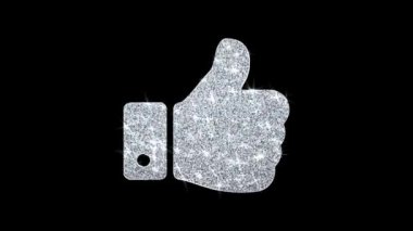 Thumbs Up El Simgesi Parlayan Glitter Loop Yanıp Sönen Parçacıklar .