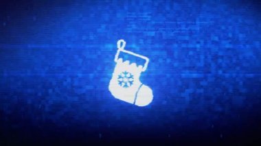 Christmas Stocking Pictogram Sock Symbol Digital Pixel Noise Error Animation.