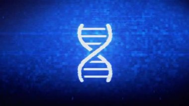 Dna Helix Symbol Dijital Piksel Gürültü Hatası Animasyonu.