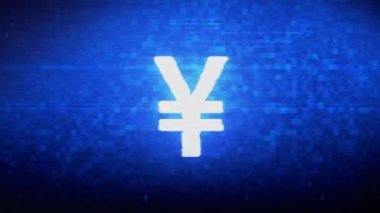 Yen Symbol Currency Symbol Digital Pixel Noise Error Animation.