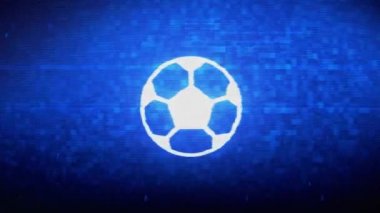 Futbol Topu Futbol Sembolü Dijital Piksel Gürültü Hatası Animasyon.