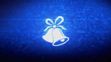 Noel Kurdele Bow Bells Sembol Dijital Piksel Gürültü Hatası Animasyon.