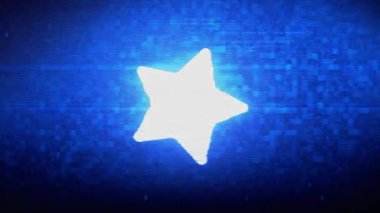 Star Symbol Dijital Piksel Gürültü Hatası Animasyonu.