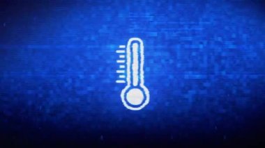 Termometre Tıp Para Mercury Symbol Dijital Piksel Gürültü Hatası Animasyon.