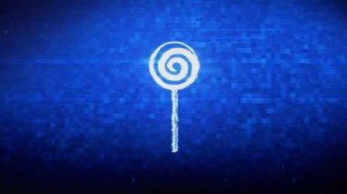 Lolipop Candie Symbol Dijital Piksel Gürültü Hatası Animasyonu.