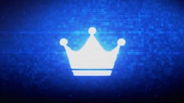 Queen Royalty Crown Symbol Dijital Piksel Gürültü Hatası Animasyonu.