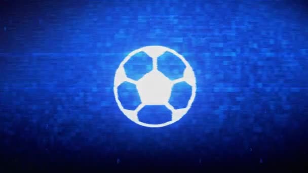 Soccer Ball Football Symbol Digital Pixel Noise Error Animation. — Stock Video