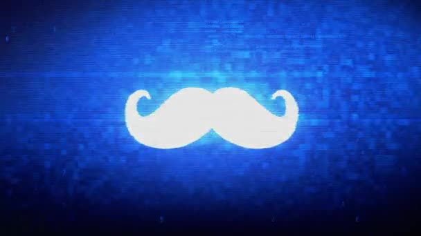 Animation numérique d'erreur de bruit de pixel de symbole de moustache .