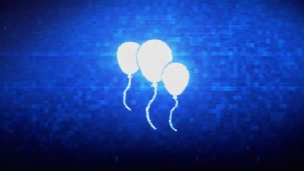 Globos Símbolo Digital Pixel Noise Error Animación . — Vídeo de stock