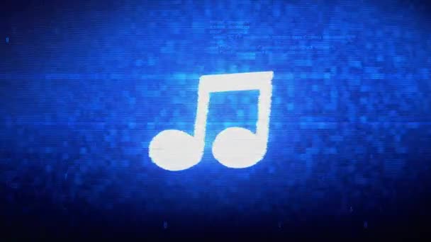 Muzyka piosenka Chord symbol cyfrowy piksel szum błąd animacja. — Wideo stockowe